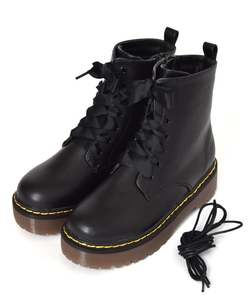 w closet（ダブルクローゼット）の「厚底レースアップブーツ_（ブーツ・レディース・ブラック/その他・M/L）」の10枚目の写真