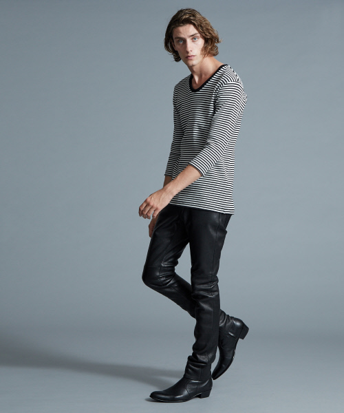5351 POUR LES HOMMES(ゴーサンゴーイチプールオム)の「ベアハニカムUネックカットソー(Tシャツ/カットソー・メンズ・ホワイト/ホワイト系その他/ブラック・44/46/48/50)」の18枚目の写真