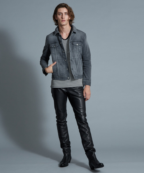 5351 POUR LES HOMMES(ゴーサンゴーイチプールオム)の「ベアハニカムUネックカットソー(Tシャツ/カットソー・メンズ・ホワイト/ホワイト系その他/ブラック・44/46/48/50)」の19枚目の写真