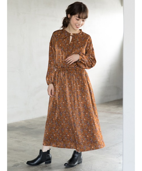 Green Parks グリーンパークス の 花柄襟フリルワンピース ワンピース Wear