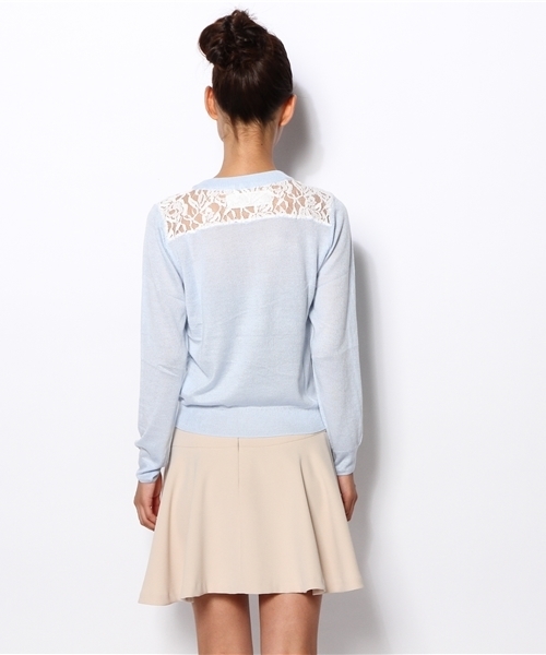 Chico（チコ）の「レース切替ニットPO（ニット/セーター・レディース・ホワイト/ライトブルー/ピンク/ブラック・FREE）」の7枚目の写真