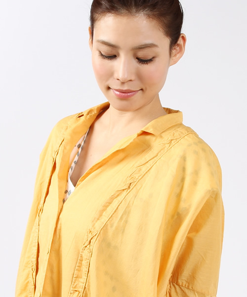 ARCHI（アーキ）の「HOJA LONG SHIRT JACKET（ワンピース・レディース・ライトブルー/ブラック/イエロー・SMALL/MEDIUM）」の9枚目の写真
