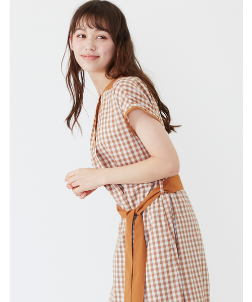 プードゥドゥ pou dou dou ギンガムチェック切り返しワンピース オリジナルギンガムチェックシャツワンピース | プードゥドゥ(POU DOU