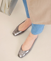 Fashion Letter | Vカット スクエアトゥフラットシューズ 美脚パンプス(パンプス)