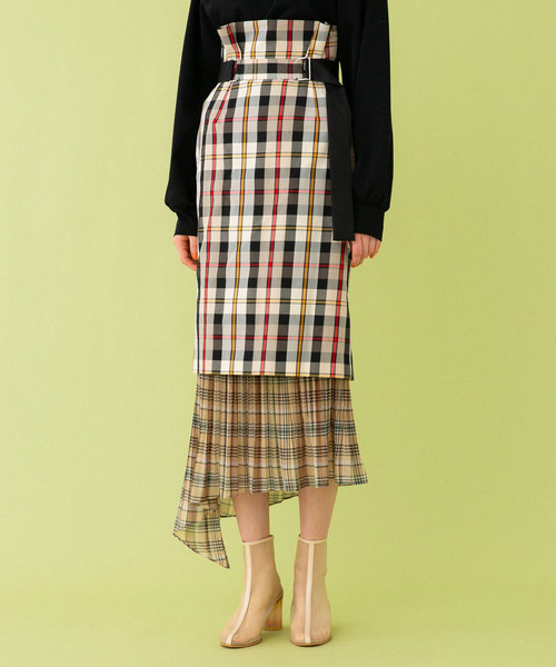 UNITED TOKYO（ユナイテッドトウキョウ）の「ミックスマテリアルスカート（スカート・レディース・マルチ/ベージュ・1）」の2枚目の写真