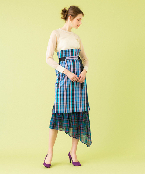 UNITED TOKYO（ユナイテッドトウキョウ）の「ミックスマテリアルスカート（スカート・レディース・マルチ/ベージュ・1）」の4枚目の写真