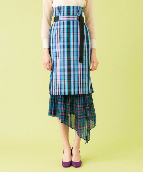 UNITED TOKYO（ユナイテッドトウキョウ）の「ミックスマテリアルスカート（スカート・レディース・マルチ/ベージュ・1）」の6枚目の写真