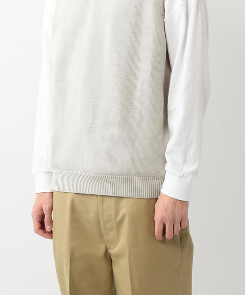 Steven Alan（スティーブンアラン）の「＜Steven Alan＞ CORD COTTON V-NECK KNIT VEST/ニットベスト（ベスト・メンズ・ダークブラウン/ナチュラル/ブラック・X-LARGE/MEDIUM/LARGE/SMALL）」の19枚目の写真