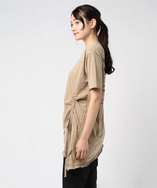 ROGER AND RAW(ロジャーアンドロウ)の「Roger&Raw / アシメシャーリングピグメントT(Tシャツ/カットソー・レディース・ホワイト/ライトグレー/ライトブルー/ベージュ/オフホワイト・M)」の10枚目の写真