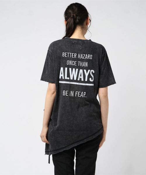 ROGER AND RAW(ロジャーアンドロウ)の「Roger&Raw / アシメシャーリングピグメントT(Tシャツ/カットソー・レディース・ホワイト/ライトグレー/ライトブルー/ベージュ/オフホワイト・M)」の8枚目の写真
