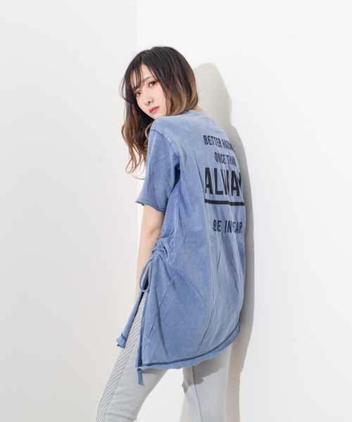 ROGER AND RAW(ロジャーアンドロウ)の「Roger&Raw / アシメシャーリングピグメントT(Tシャツ/カットソー・レディース・ホワイト/ライトグレー/ライトブルー/ベージュ/オフホワイト・M)」の5枚目の写真