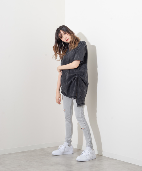 ROGER AND RAW(ロジャーアンドロウ)の「Roger&Raw / アシメシャーリングピグメントT(Tシャツ/カットソー・レディース・ホワイト/ライトグレー/ライトブルー/ベージュ/オフホワイト・M)」の19枚目の写真