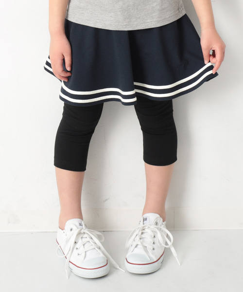 devirock（デビロック）の「ポケット付きライン入り6分丈スカッツ（スカート・キッズ・ブラック系その他/ブラック系その他2/ブルー系その他/ブルー系その他2・100cm/150cm/80ｃｍ/95cm/140cm/120cm/90cm/160cm/130cm/110cm）」の4枚目の写真