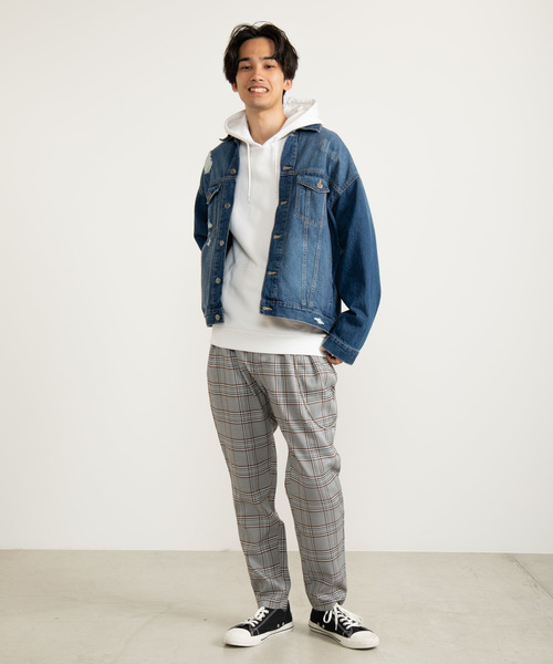 WEGO（ウィゴー）の「WEGO/【セットアップ対応商品】ダメージビッグシルエットデニムジャケット（デニムジャケット・メンズ・インディゴブルー/ライトインディゴブルー・MEDIUM/LARGE）」の7枚目の写真