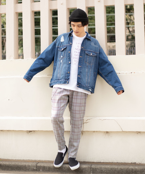 WEGO（ウィゴー）の「WEGO/【セットアップ対応商品】ダメージビッグシルエットデニムジャケット（デニムジャケット・メンズ・インディゴブルー/ライトインディゴブルー・MEDIUM/LARGE）」の15枚目の写真