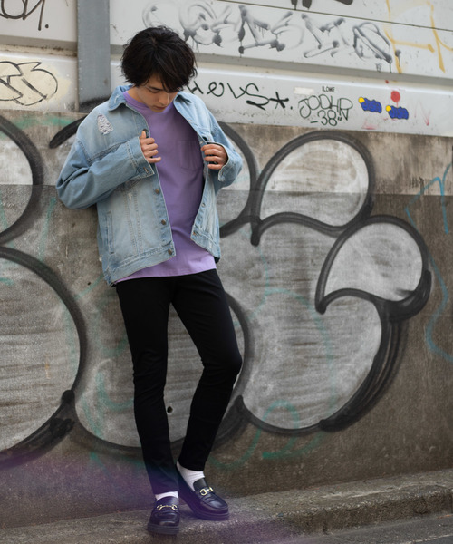 WEGO（ウィゴー）の「WEGO/【セットアップ対応商品】ダメージビッグシルエットデニムジャケット（デニムジャケット・メンズ・インディゴブルー/ライトインディゴブルー・MEDIUM/LARGE）」の16枚目の写真