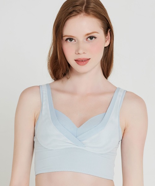 HEAVEN Japan（ヘヴンジャパン）の「夜寄るブラコットン(ナイトブラ) ノンワイヤーブラジャー（ナイトブラ・レディース・ブラック系その他/クリーム/ピンクベージュ/ラベンダー/グレー系その他/ミント/マスタード/レッドパープル/グレー/ベビーピンク/ブラック/グレイッシュブルー/アイボリー/モーブ系/グリーン系その他・LL/3L/S/M/L/SG/MG/LG/XS/LLG/3LG/4L/4LG/LLGG/MGG/LGG/SGG）」の10枚目の写真