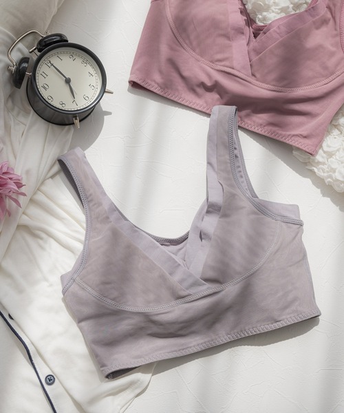 HEAVEN Japan（ヘヴンジャパン）の「夜寄るブラコットン(ナイトブラ) ノンワイヤーブラジャー（ナイトブラ・レディース・ブラック系その他/クリーム/ピンクベージュ/ラベンダー/グレー系その他/ミント/マスタード/レッドパープル/グレー/ベビーピンク/ブラック/グレイッシュブルー/アイボリー/モーブ系/グリーン系その他・LL/3L/S/M/L/SG/MG/LG/XS/LLG/3LG/4L/4LG/LLGG/MGG/LGG/SGG）」の21枚目の写真