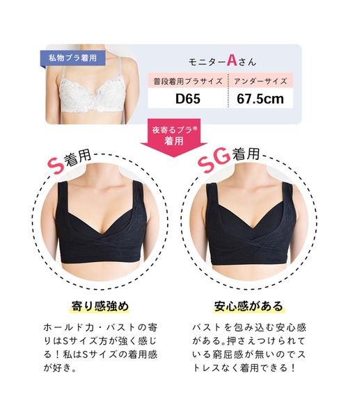 HEAVEN Japan（ヘヴンジャパン）の「夜寄るブラコットン(ナイトブラ) ノンワイヤーブラジャー（ナイトブラ・レディース・ブラック系その他/クリーム/ピンクベージュ/ラベンダー/グレー系その他/ミント/マスタード/レッドパープル/グレー/ベビーピンク/ブラック/グレイッシュブルー/アイボリー/モーブ系/グリーン系その他・LL/3L/S/M/L/SG/MG/LG/XS/LLG/3LG/4L/4LG/LLGG/MGG/LGG/SGG）」の17枚目の写真