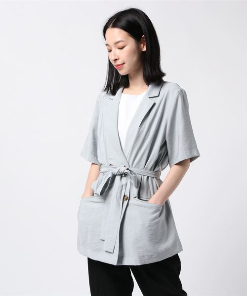 Cheek（チーク）の「ダブルジャケット（テーラードジャケット・レディース・ブラック/グレー/イエロー・MEDIUM）」の2枚目の写真