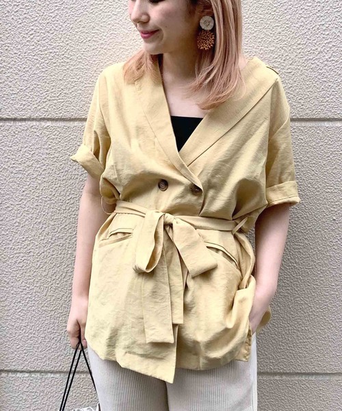 Cheek（チーク）の「ダブルジャケット（テーラードジャケット・レディース・ブラック/グレー/イエロー・MEDIUM）」の3枚目の写真