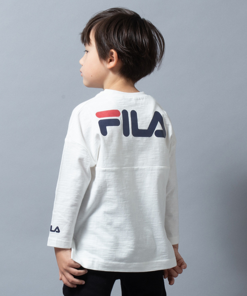 FILA(フィラ)の「FILA/フィラ ロゴバックプリントTシャツ(Tシャツ/カットソー・キッズ・ブラック/ホワイト/ベージュ・150cm/160cm/90cm/110cm/100cm/120cm/130cm/140cm)」の1枚目の写真