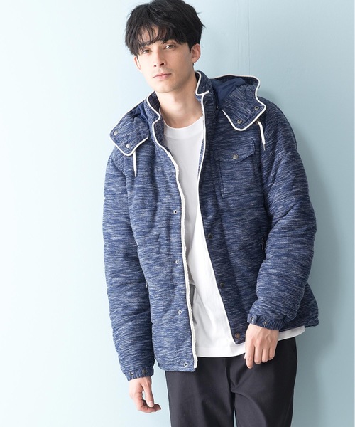 杢感パイピング中綿ジャケット