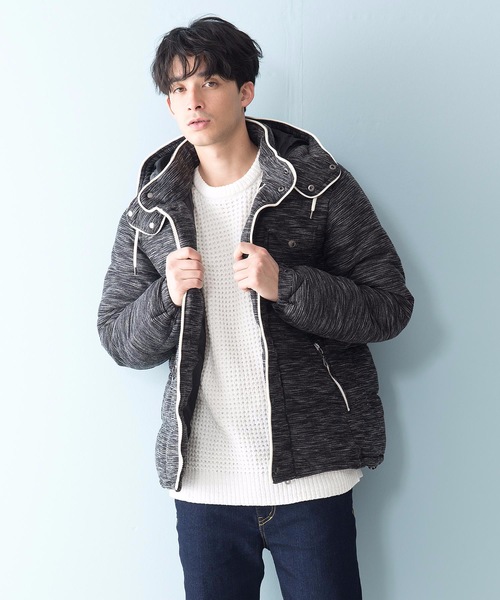 JEANS MATE（ジーンズメイト）の「杢感パイピング中綿ジャケット（ブルゾン・メンズ・ブラック/ネイビー/グレー・LARGE/X-LARGE/MEDIUM）」の6枚目の写真