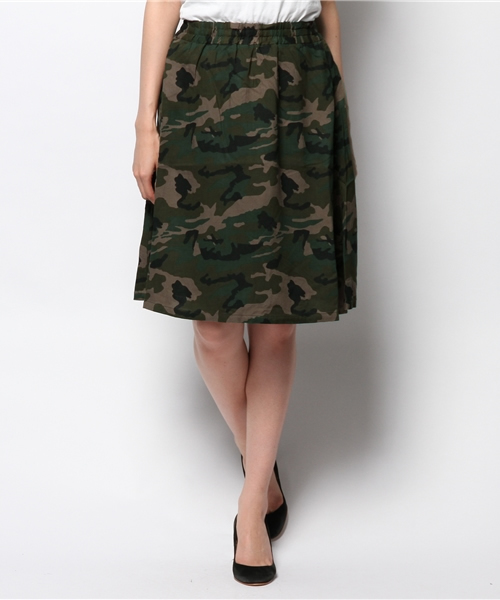 CIAOPANIC（チャオパニック）の「【Ciaopanic】カモ柄フレアSK（スカート・レディース・ベージュ/グリーン/カーキ・FREE）」の2枚目の写真