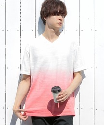 UNION STATION（ユニオンステーション）の「スラブ天竺グラデーションVネックTシャツ（Tシャツ/カットソー）」