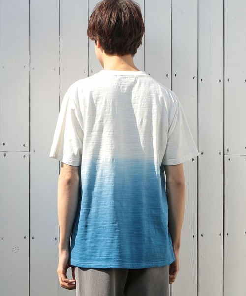 UNION STATION（ユニオンステーション）の「スラブ天竺グラデーションVネックTシャツ（Tシャツ/カットソー・メンズ・ピンク/ブルー/グリーン・LL/S/M/L）」の11枚目の写真