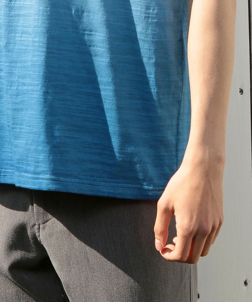 UNION STATION（ユニオンステーション）の「スラブ天竺グラデーションVネックTシャツ（Tシャツ/カットソー・メンズ・ピンク/ブルー/グリーン・LL/S/M/L）」の14枚目の写真