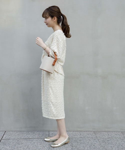 flower(フラワー)の「フェザーフリンジトップ(シャツ/ブラウス・レディース・ピンク/アイボリー・FREE)」の10枚目の写真