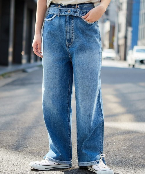 cepo（セポ）の「デニム【ＲＥ】スリットレギュラーストレート（デニムパンツ・レディース・インディゴブルー/ライトインディゴブルー・S/M）」の19枚目の写真