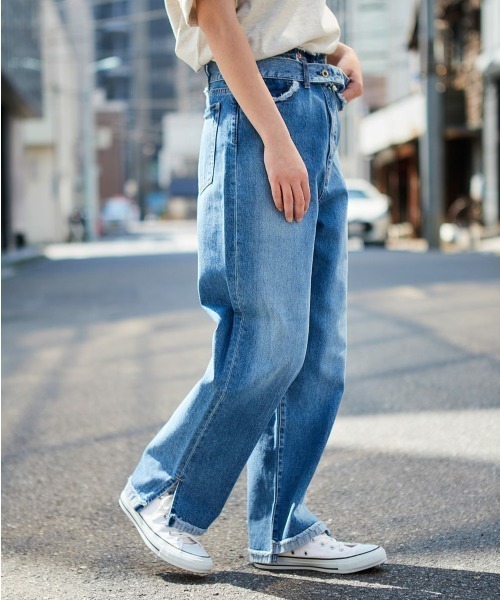 cepo（セポ）の「デニム【ＲＥ】スリットレギュラーストレート（デニムパンツ・レディース・インディゴブルー/ライトインディゴブルー・S/M）」の16枚目の写真