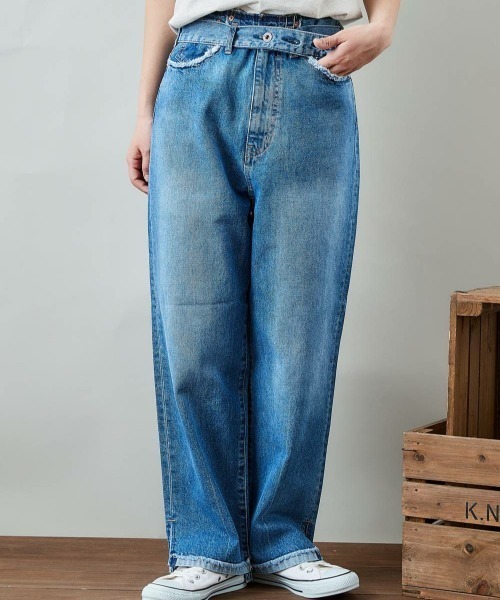 cepo（セポ）の「デニム【ＲＥ】スリットレギュラーストレート（デニムパンツ・レディース・インディゴブルー/ライトインディゴブルー・S/M）」の15枚目の写真