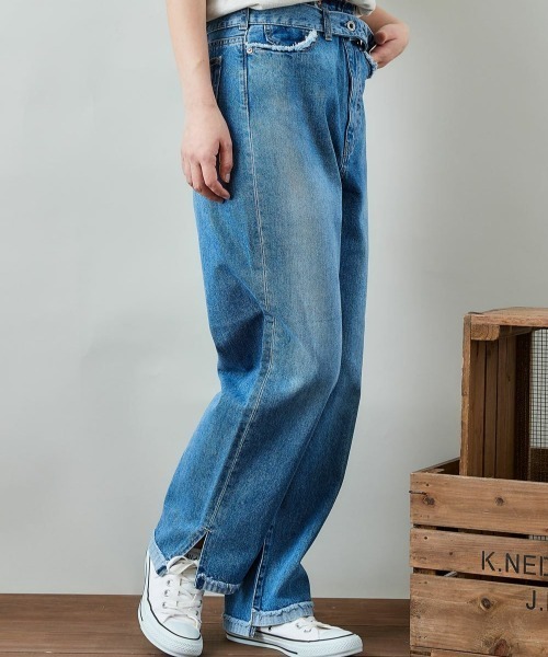 cepo（セポ）の「デニム【ＲＥ】スリットレギュラーストレート（デニムパンツ・レディース・インディゴブルー/ライトインディゴブルー・S/M）」の14枚目の写真