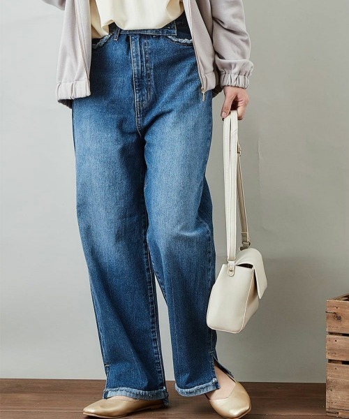 cepo（セポ）の「デニム【ＲＥ】スリットレギュラーストレート（デニムパンツ・レディース・インディゴブルー/ライトインディゴブルー・S/M）」の9枚目の写真