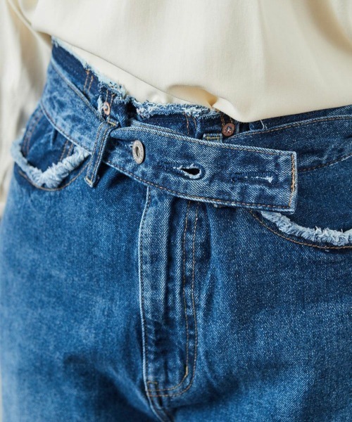 cepo（セポ）の「デニム【ＲＥ】スリットレギュラーストレート（デニムパンツ・レディース・インディゴブルー/ライトインディゴブルー・S/M）」の6枚目の写真