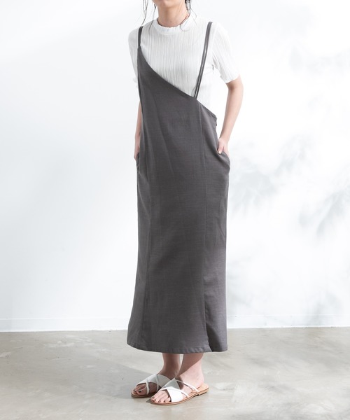 Aunt Marie's（アントマリーズ）の「AUNT MARIE'S リネンアシメキャミワンピース（ワンピース・レディース・ブラック/ベージュ/グレー/ブルー・FREE）」の21枚目の写真