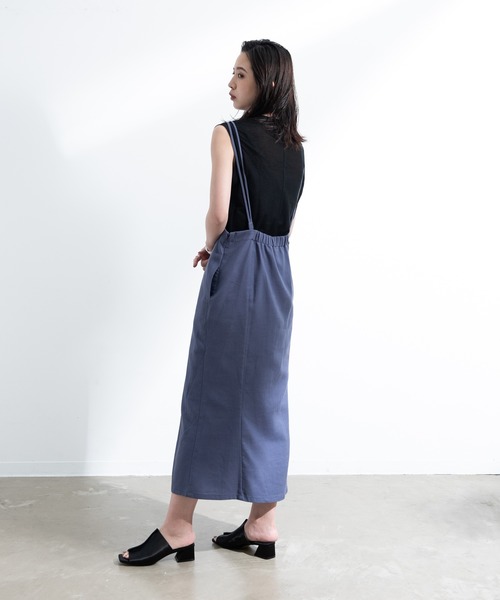 Aunt Marie's（アントマリーズ）の「AUNT MARIE'S リネンアシメキャミワンピース（ワンピース・レディース・ブラック/ベージュ/グレー/ブルー・FREE）」の10枚目の写真