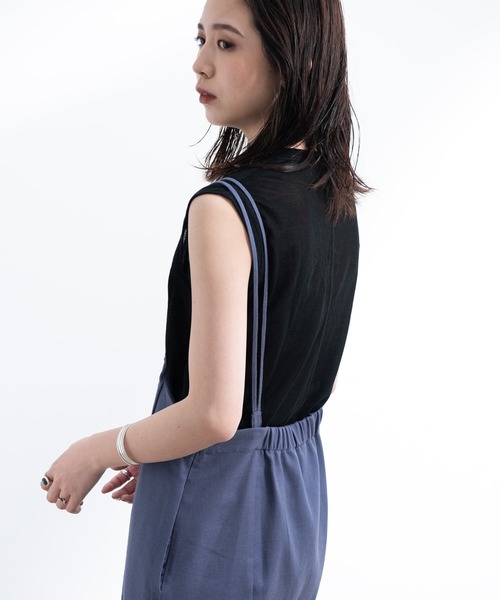 Aunt Marie's（アントマリーズ）の「AUNT MARIE'S リネンアシメキャミワンピース（ワンピース・レディース・ブラック/ベージュ/グレー/ブルー・FREE）」の11枚目の写真