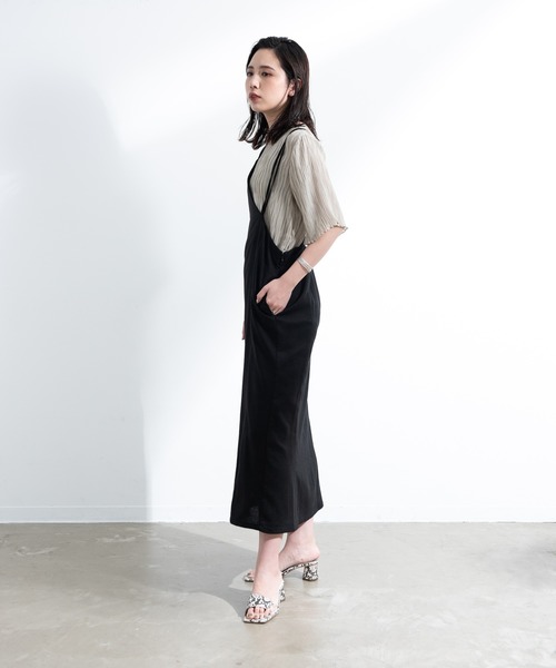 Aunt Marie's（アントマリーズ）の「AUNT MARIE'S リネンアシメキャミワンピース（ワンピース・レディース・ブラック/ベージュ/グレー/ブルー・FREE）」の12枚目の写真