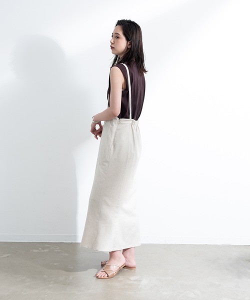 Aunt Marie's（アントマリーズ）の「AUNT MARIE'S リネンアシメキャミワンピース（ワンピース・レディース・ブラック/ベージュ/グレー/ブルー・FREE）」の20枚目の写真