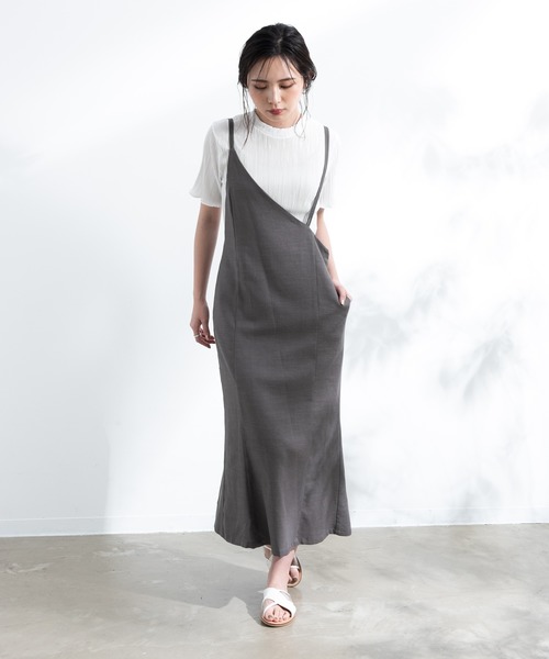 ハンドメイド　リネン　キャミワンピース フレンチリネンキャミワンピース(WON4870)
