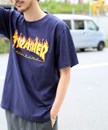 FLAME S/S T-SHIRTS/スラッシャー Tシャツ 半袖 フレイムロゴ ユニセックス クルーネック ストリート スケート