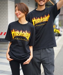 FLAME S/S T-SHIRTS/スラッシャー Tシャツ 半袖 フレイムロゴ ユニセックス クルーネック ストリート スケート