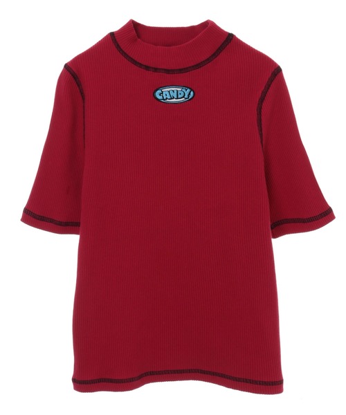 Candy Stripper（キャンディストリッパー）の「BICOLOR STITCH RIB トップス（Tシャツ/カットソー・レディース・アイボリー/ブラック/グリーン/ライム/パープル/ピンク・2）」の13枚目の写真