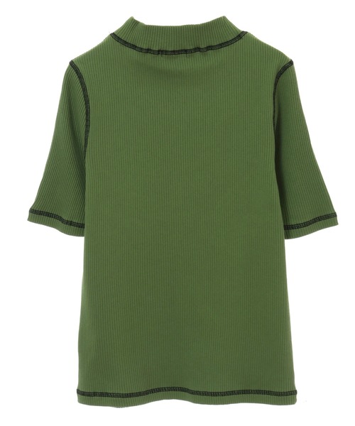 Candy Stripper（キャンディストリッパー）の「BICOLOR STITCH RIB トップス（Tシャツ/カットソー・レディース・アイボリー/ブラック/グリーン/ライム/パープル/ピンク・2）」の14枚目の写真