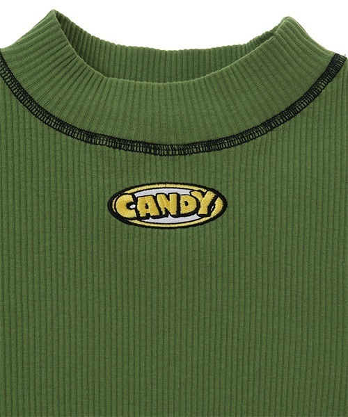Candy Stripper（キャンディストリッパー）の「BICOLOR STITCH RIB トップス（Tシャツ/カットソー・レディース・アイボリー/ブラック/グリーン/ライム/パープル/ピンク・2）」の17枚目の写真